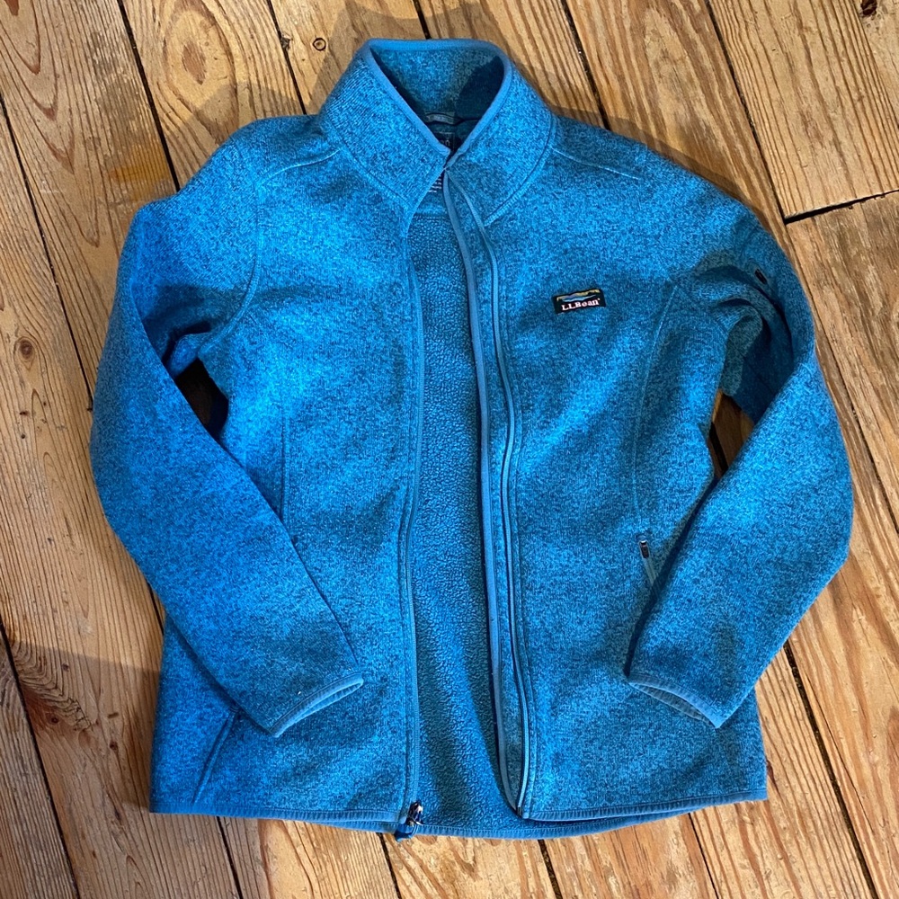 GUC Turquoise Sweater Jacket by L.L. Bean, Women’s Size Medium